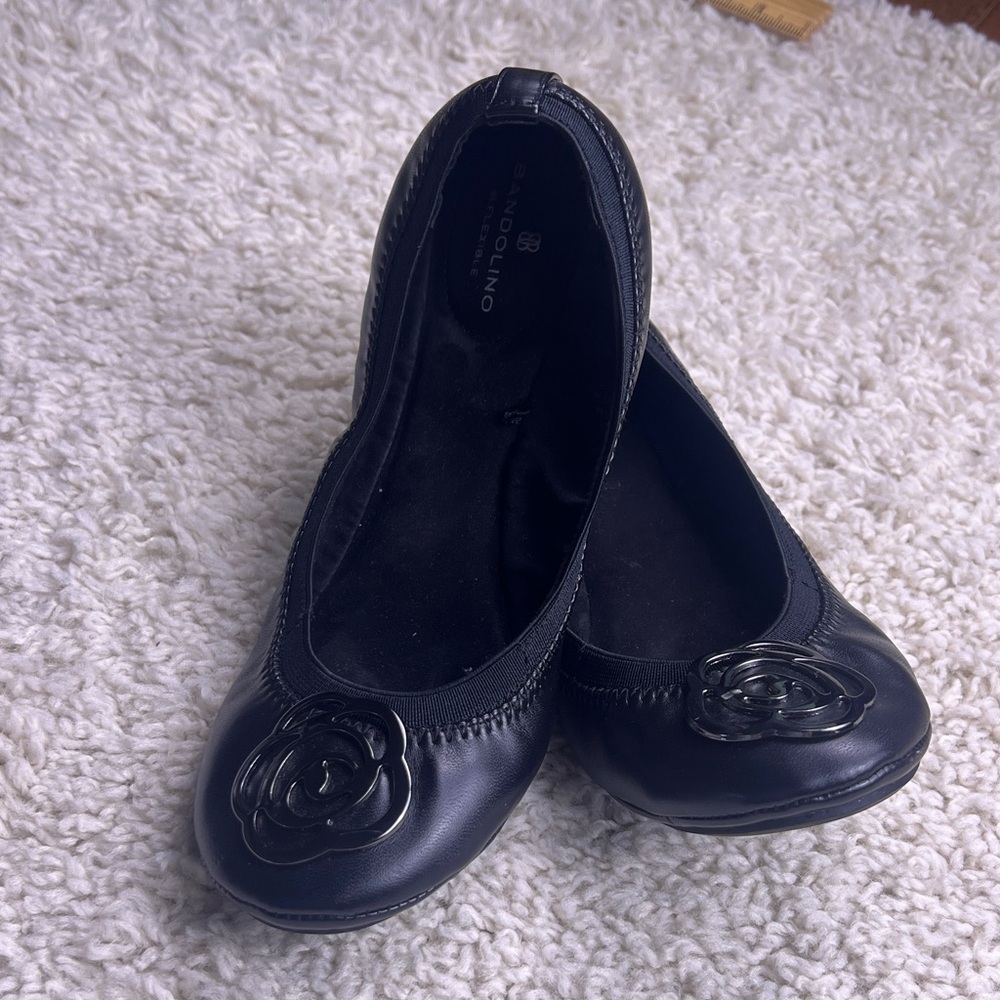 WOMENS SIZE 7 BANDOLINO B-FLEXIBLE BALLET FLATS BLACK EUC
